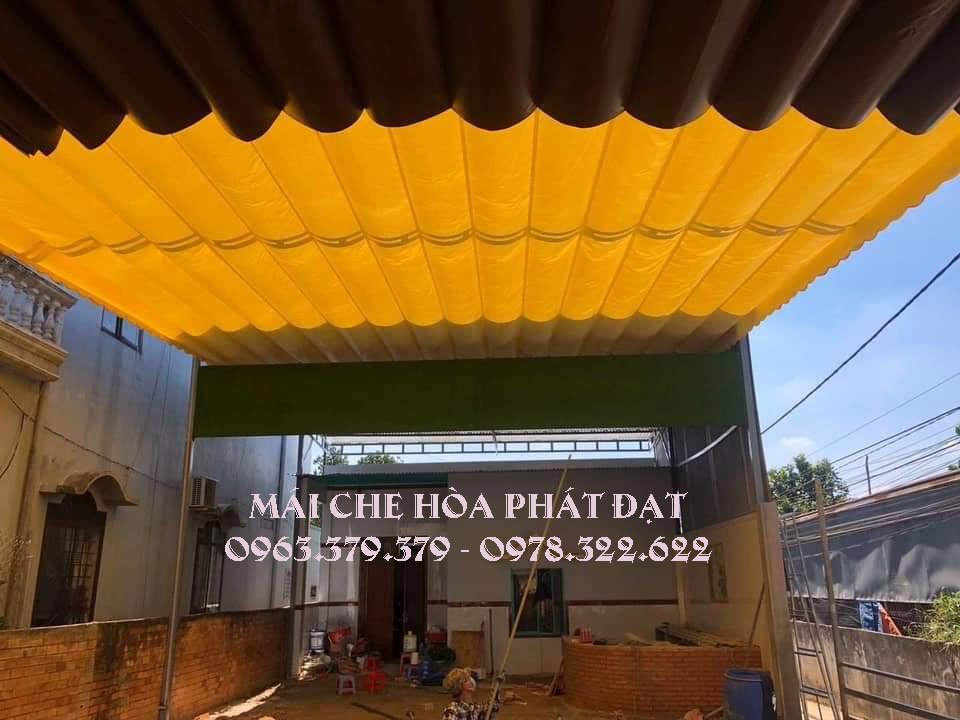 báo giá lắp đặt mái che bạt xếp, mái bạt kéo lượn sóng uy tín tại CẨM MỸ - ĐỒNG NAI