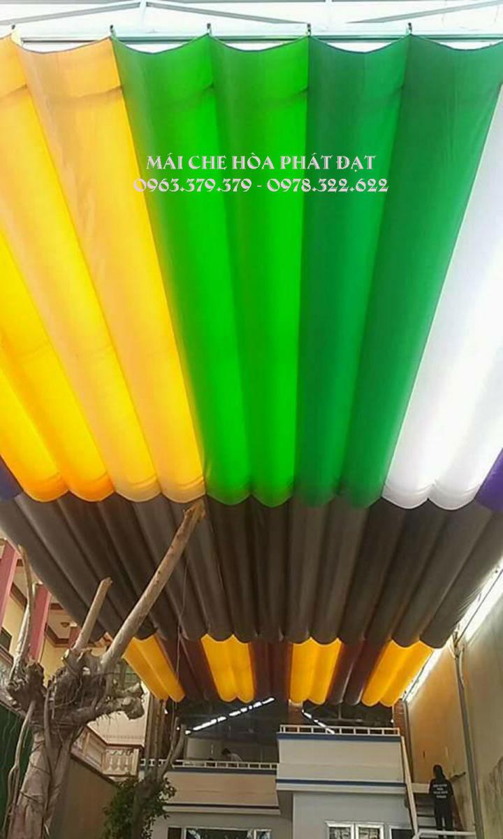 báo giá lắp đặt mái che bạt xếp, mái bạt kéo lượn sóng uy tín tại CẨM MỸ - ĐỒNG NAI