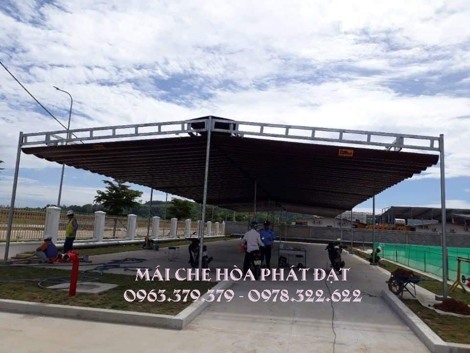 báo giá lắp đặt mái che bạt xếp, mái bạt kéo lượn sóng uy tín tại CẨM MỸ - ĐỒNG NAI