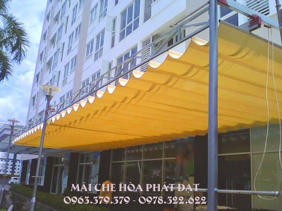 báo giá lắp đặt mái che bạt xếp, mái bạt kéo lượn sóng uy tín tại CẨM MỸ - ĐỒNG NAI