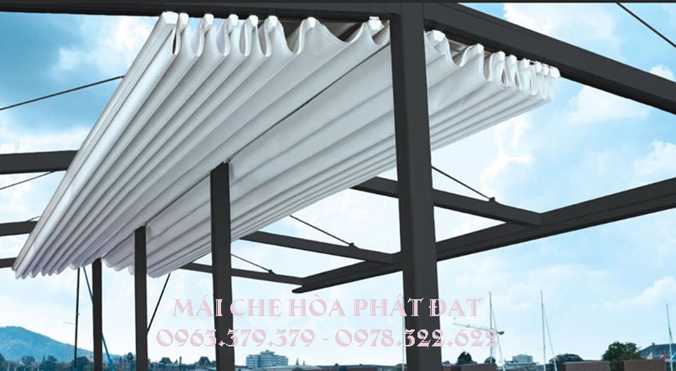 báo giá lắp đặt mái che bạt xếp, mái bạt kéo lượn sóng uy tín tại CẨM MỸ - ĐỒNG NAI