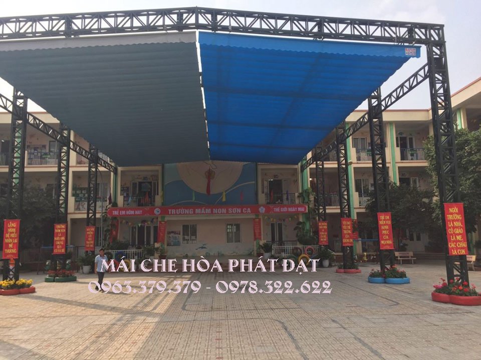 báo giá lắp đặt mái che bạt xếp, mái bạt kéo lượn sóng uy tín tại CẨM MỸ - ĐỒNG NAI