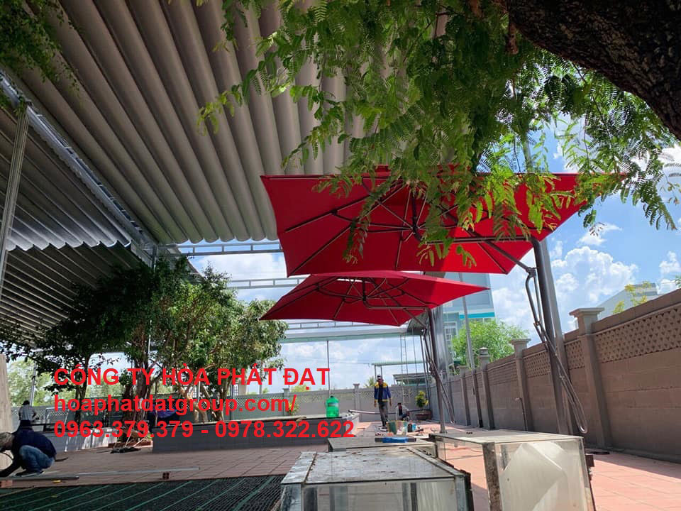 Hình ảnh : sản phẩm mái che bạt xếp di động quán cafe đẹp chất lượng Hòa Phát Đạt