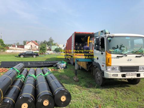 Báo giá bán lẻ màng bạt nhựa chống thấm HDPE màu xanh đen lót ao hồ bờ ao chứa nước giá rẻ tại Lai Châu