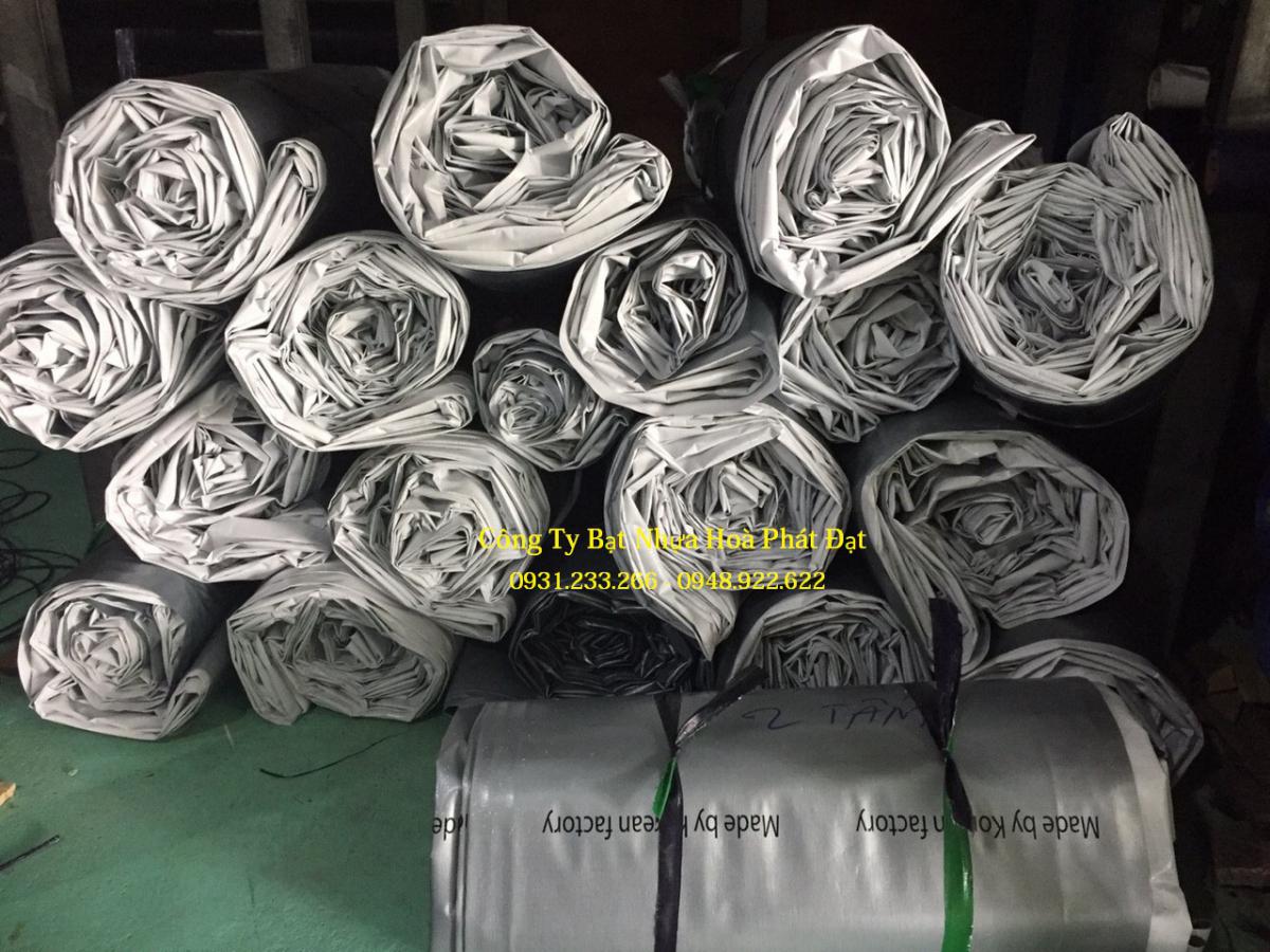 Hình ảnh:  bạt nhựa xanh cam 2 da khổ 10m*50m – 100kg